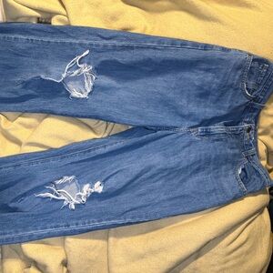 Levi's Blue Wide Leg Distressed Pants